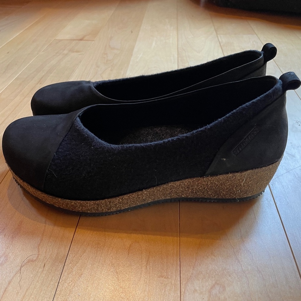 Stegmann Black Wedge Women Shoes